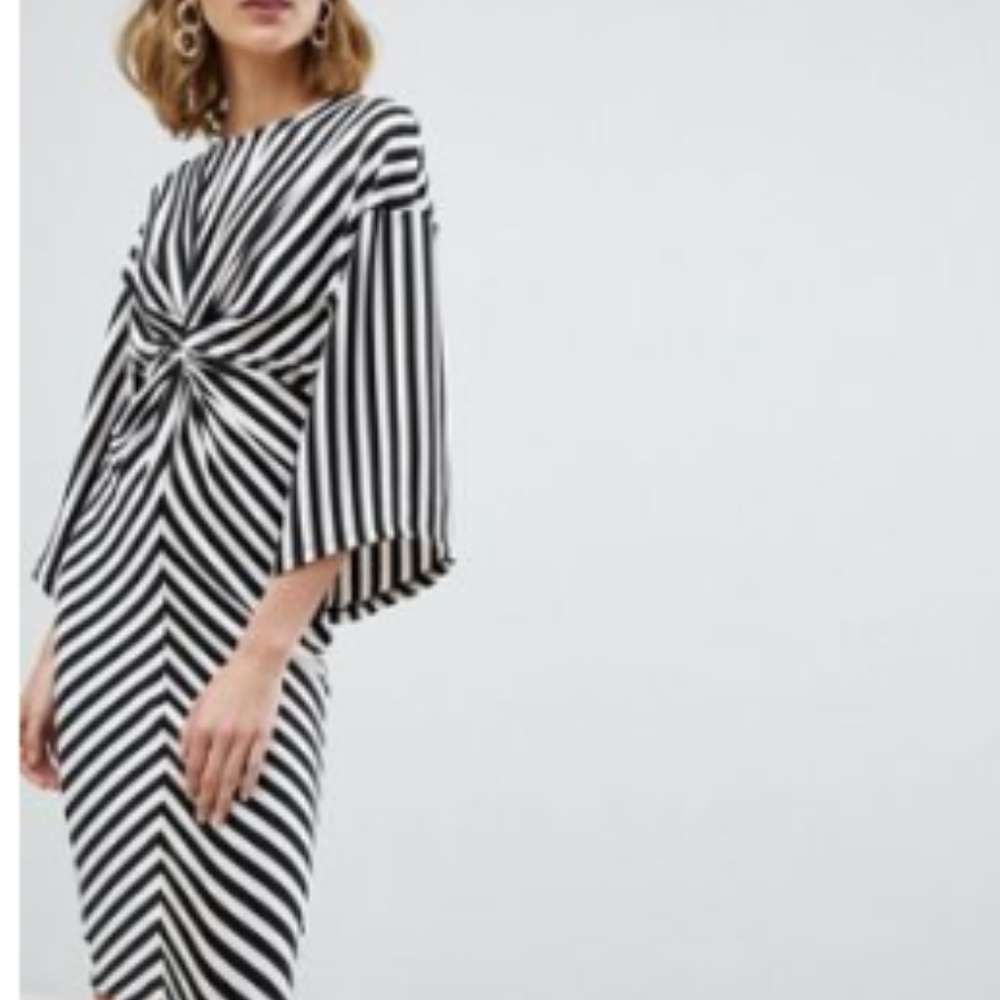 Black and white stripe dress